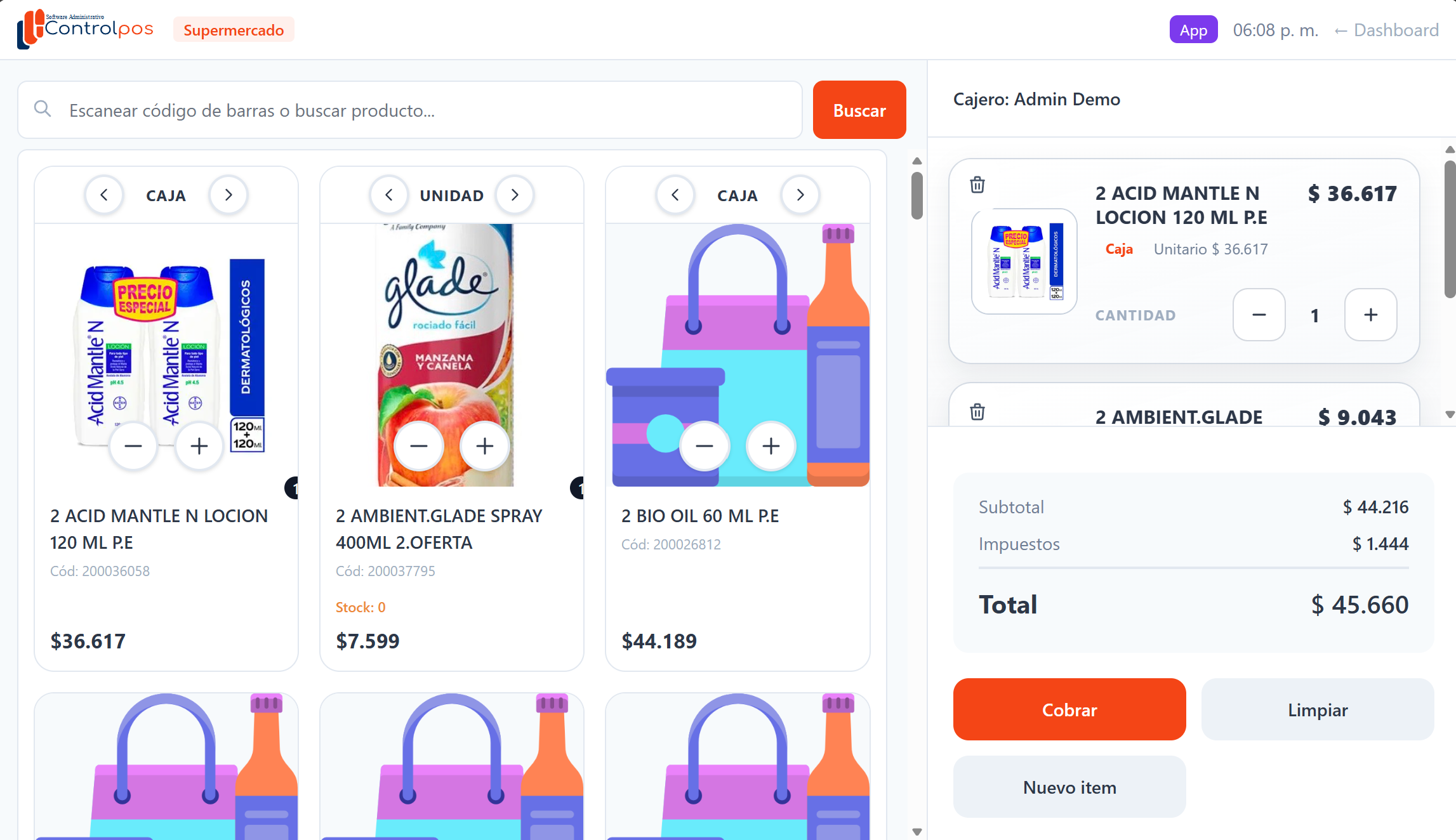 ControlPos punto de venta supermercado
